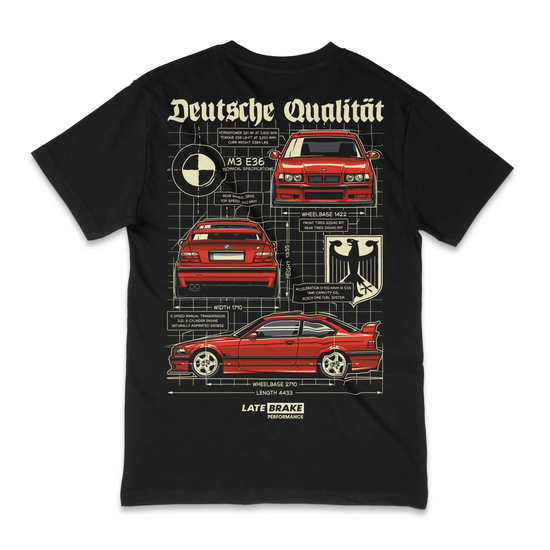 Late Brake Deutsche Qualitat T-Shirt Cotton Car Enthusiast Tee 180gsm - QHA UK
