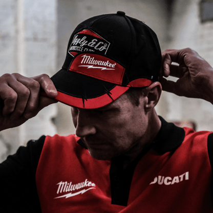 Milwaukee Tools x Diamond Cap Official Red White Curved Peak Adjustabl - QHA UK