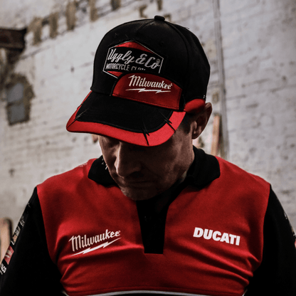 Milwaukee Tools x Diamond Cap Official Red White Curved Peak Adjustabl - QHA UK