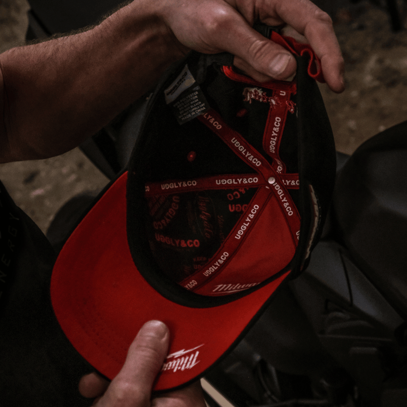Milwaukee Tools x Diamond Cap Official Red White Curved Peak Adjustabl - QHA UK