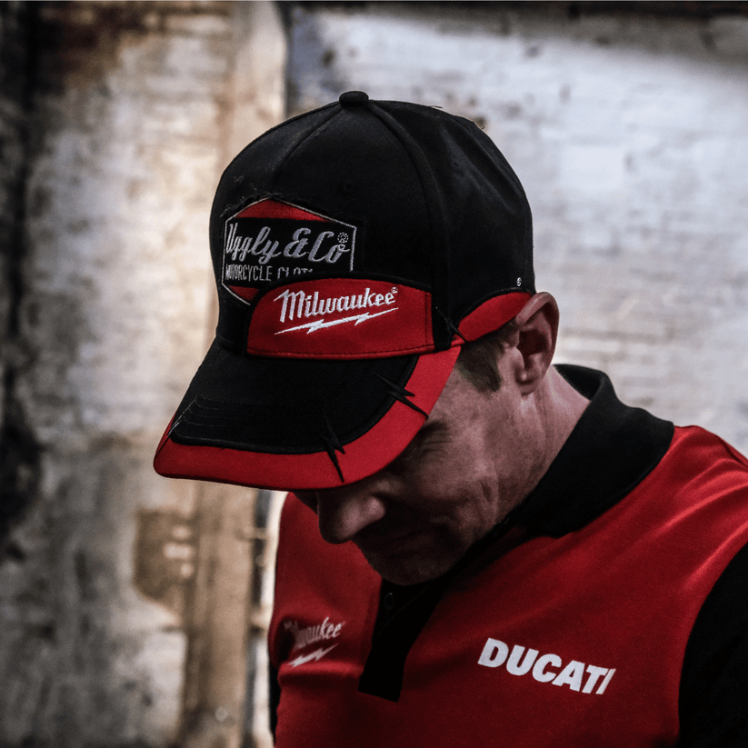 Milwaukee Tools x Diamond Cap Official Red White Curved Peak Adjustabl - QHA UK