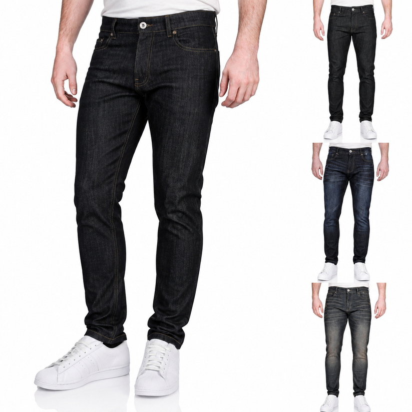 Ditch Plains BKX Mens Stretch Skinny Jeans Slim Fit Cotton Denim Pants - QHA UK