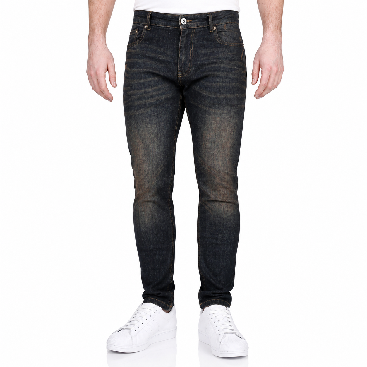 Ditch Plains BKX Mens Stretch Skinny Jeans Slim Fit Cotton Denim Pants - QHA UK