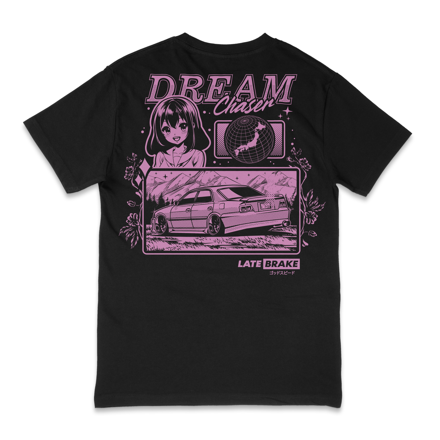 Late Brake Dream Chaser T-Shirt 100% Cotton Car Enthusiast Tee | Late - QHA UK