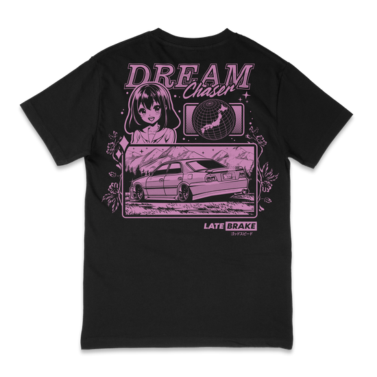 Late Brake Dream Chaser T-Shirt 100% Cotton Car Enthusiast Tee | Late - QHA UK