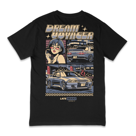 Late Brake Dream Voyager T-Shirt Cotton Car Enthusiast Tee 180gsm | - QHA UK