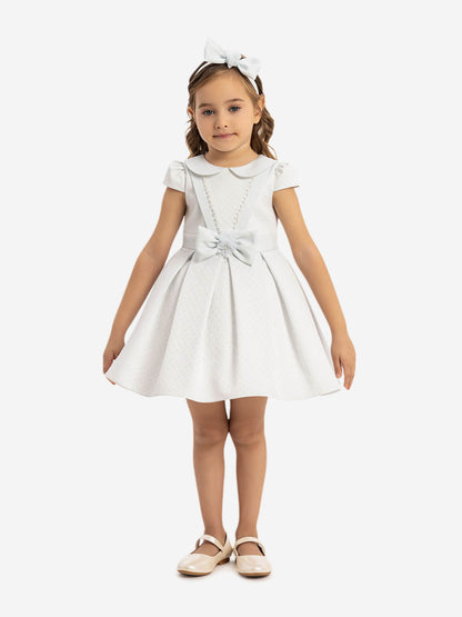 DRESS & Fleur Baby Girls Dress with Headband in Blue | QHAUK - QHA UK