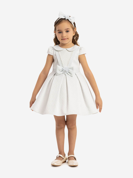 DRESS & Fleur Baby Girls Dress with Headband in Blue | QHAUK - QHA UK