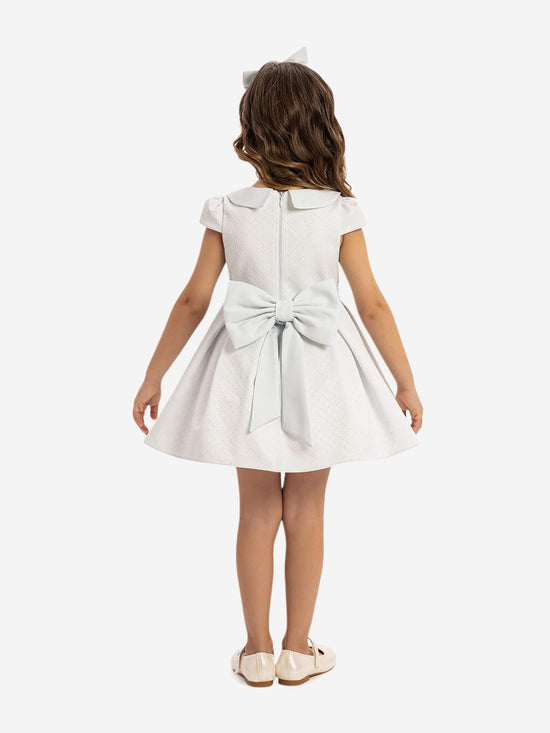 DRESS & Fleur Baby Girls Dress with Headband in Blue | QHAUK - QHA UK