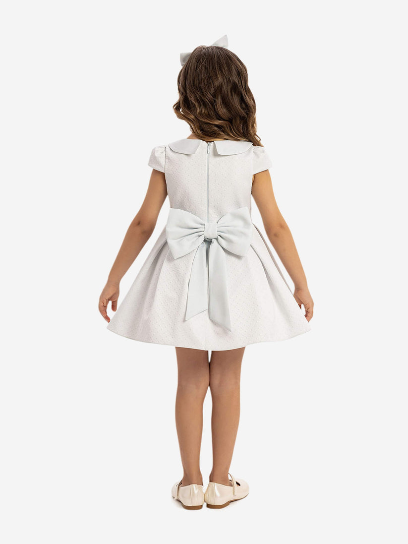 DRESS & Fleur Baby Girls Dress with Headband in Blue | QHAUK - QHA UK