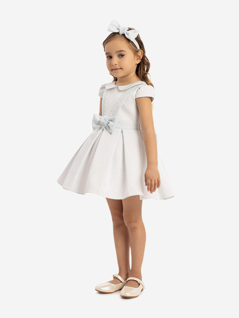 DRESS & Fleur Baby Girls Dress with Headband in Blue | QHAUK - QHA UK