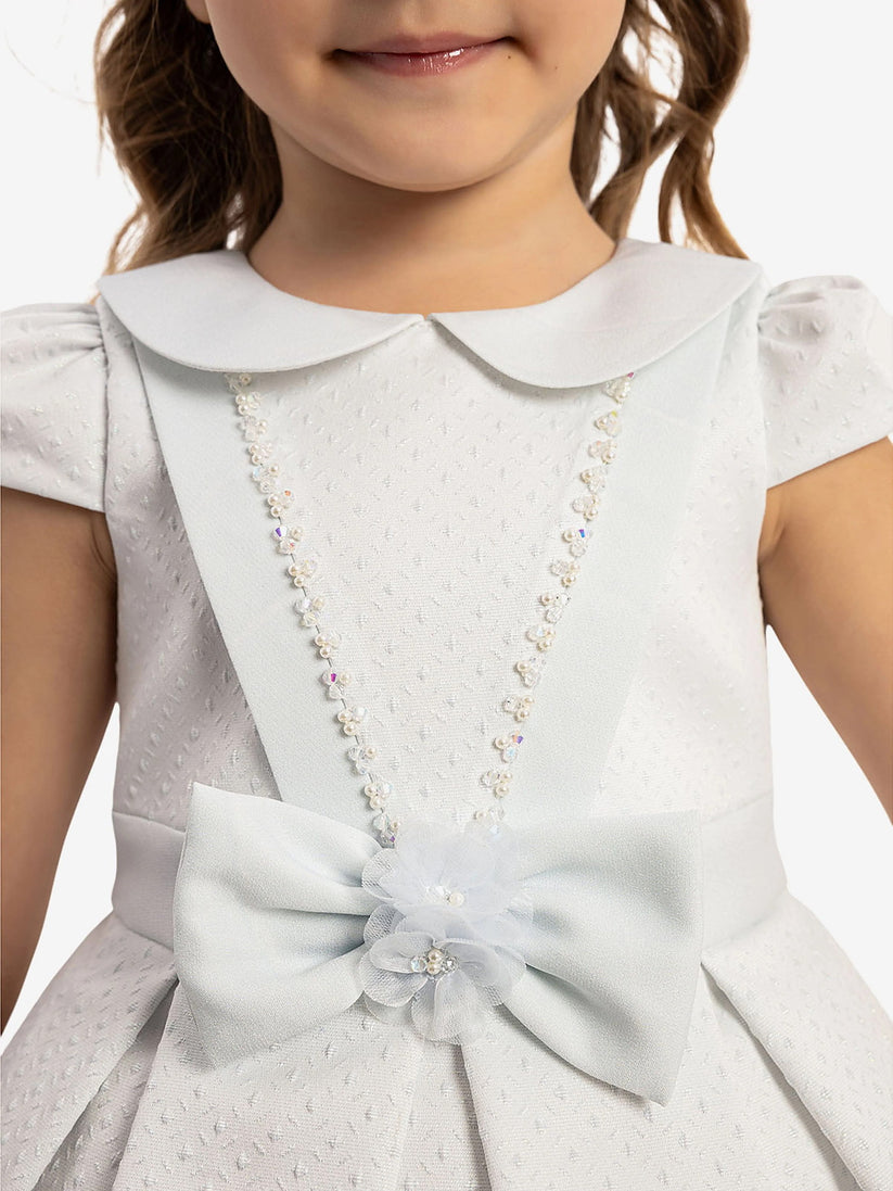 DRESS & Fleur Baby Girls Dress with Headband in Blue | QHAUK - QHA UK