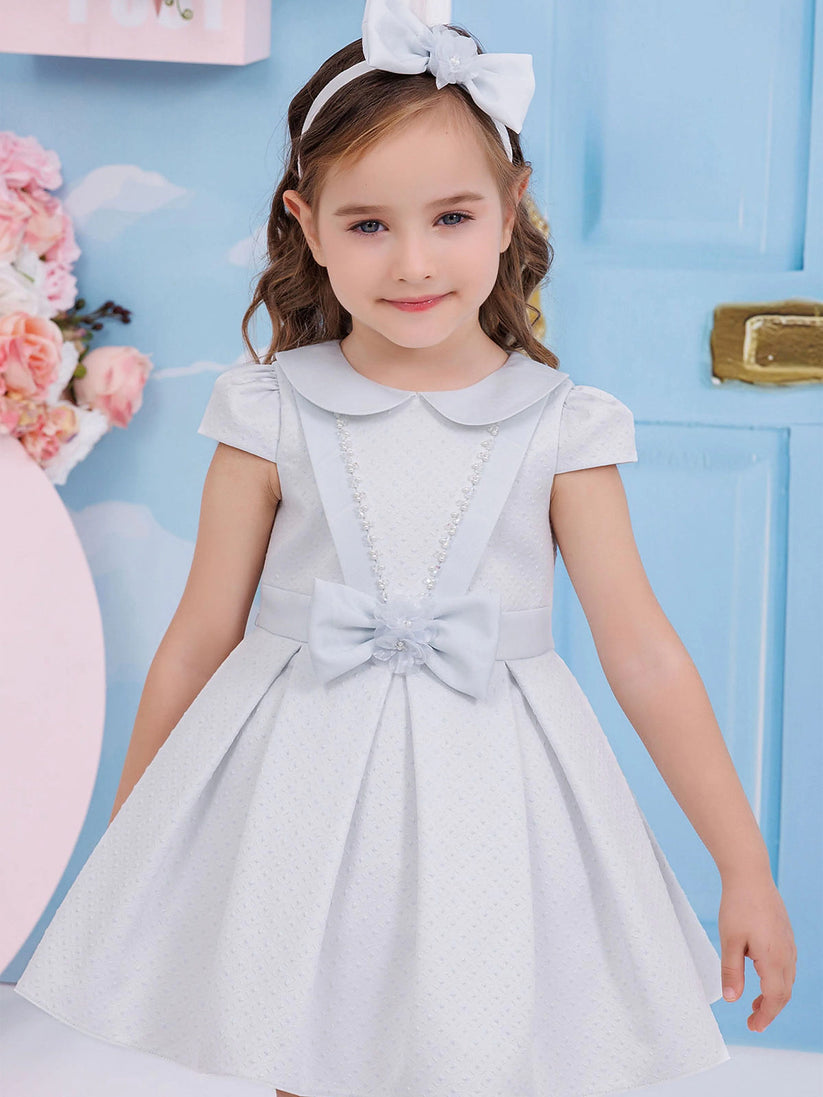 DRESS & Fleur Baby Girls Dress with Headband in Blue | QHAUK - QHA UK