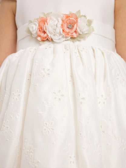 DRESS & Fleur Baby Girls Dress with Headband in White | QHAUK - QHA UK