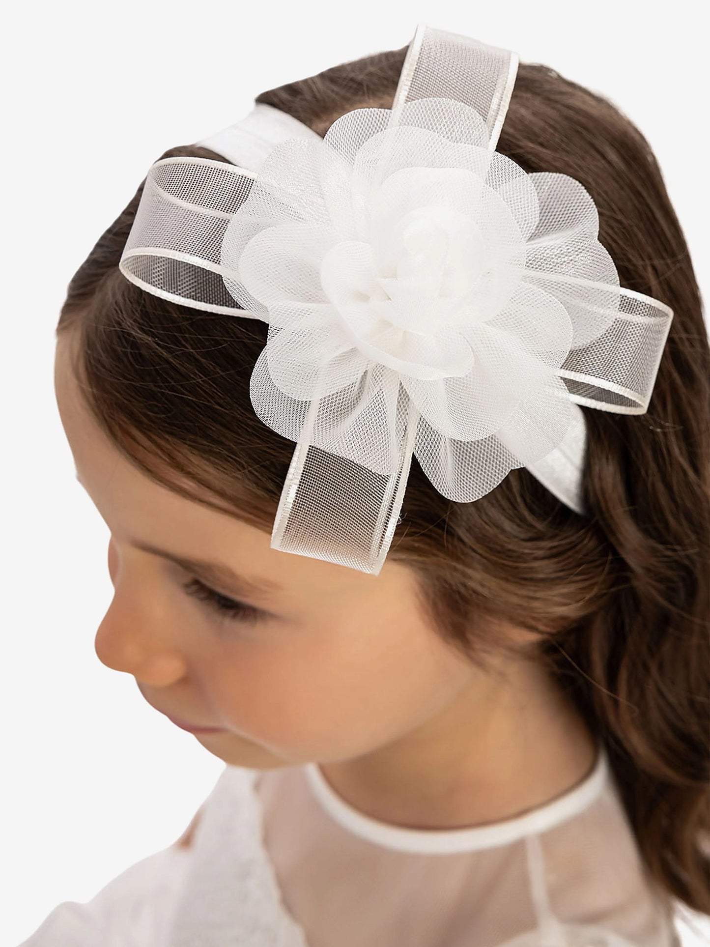 DRESS & Fleur Baby Girls Dress with Tulle Skirt in White | QHAUK - QHA UK