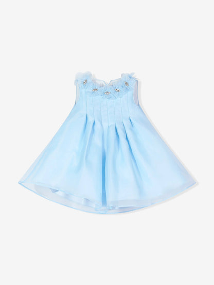 DRESS & Fleur Baby Girls Occasion Dress with Headband in Blue - QHA UK