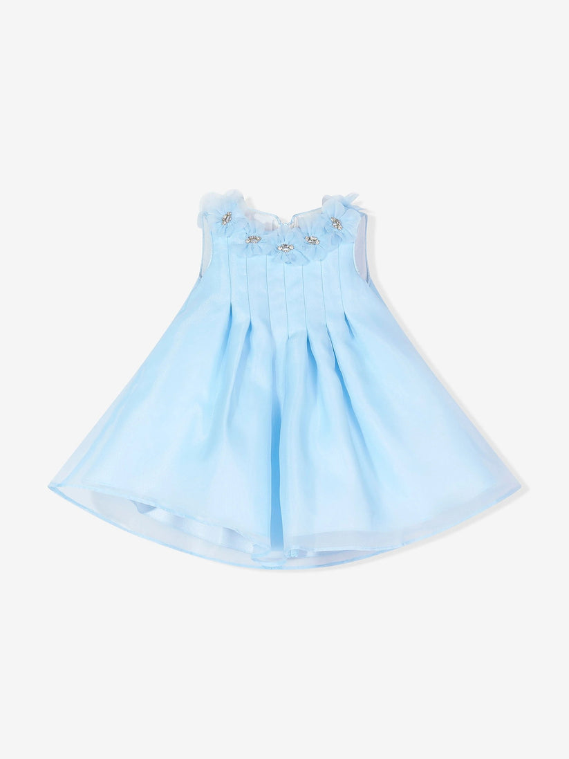DRESS & Fleur Baby Girls Occasion Dress with Headband in Blue - QHA UK