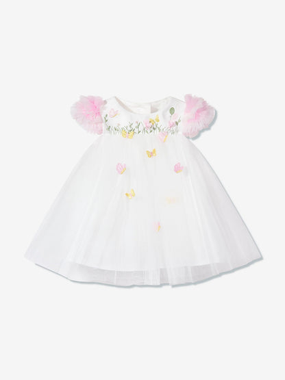 DRESS & Fleur Baby Girls Occasion Dress with Headband in Ivory - QHA UK