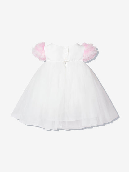 DRESS & Fleur Baby Girls Occasion Dress with Headband in Ivory - QHA UK