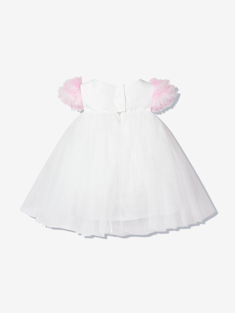 DRESS & Fleur Baby Girls Occasion Dress with Headband in Ivory - QHA UK