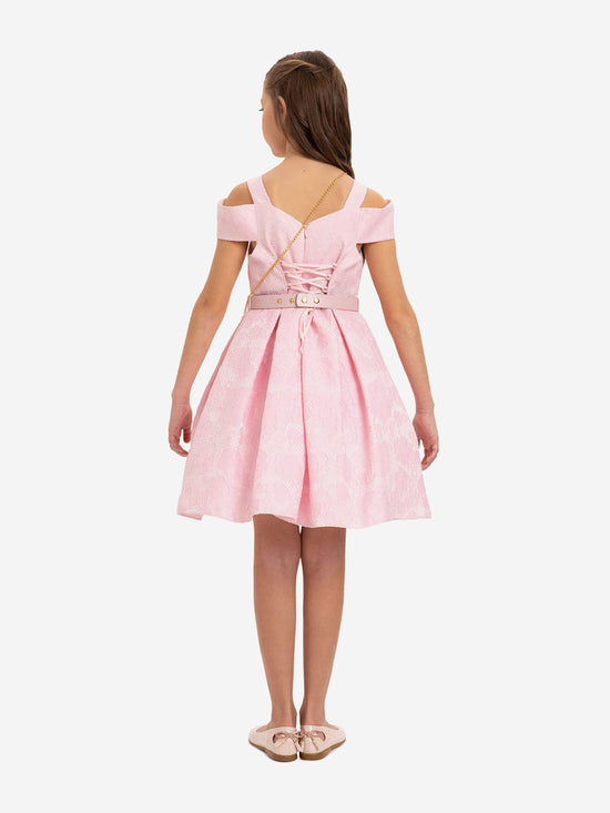 DRESS & Fleur Girls Dress with Bag and Belt in Pink | QHAUK - QHA UK