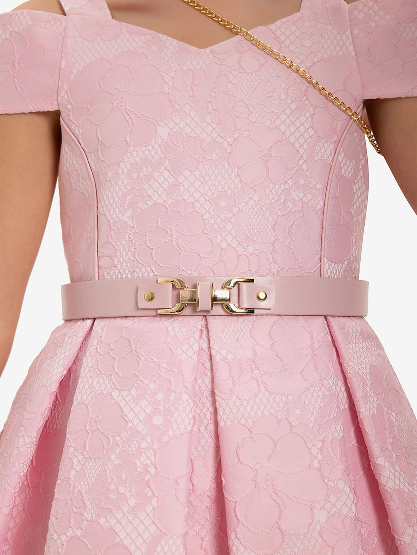 DRESS & Fleur Girls Dress with Bag and Belt in Pink | QHAUK - QHA UK