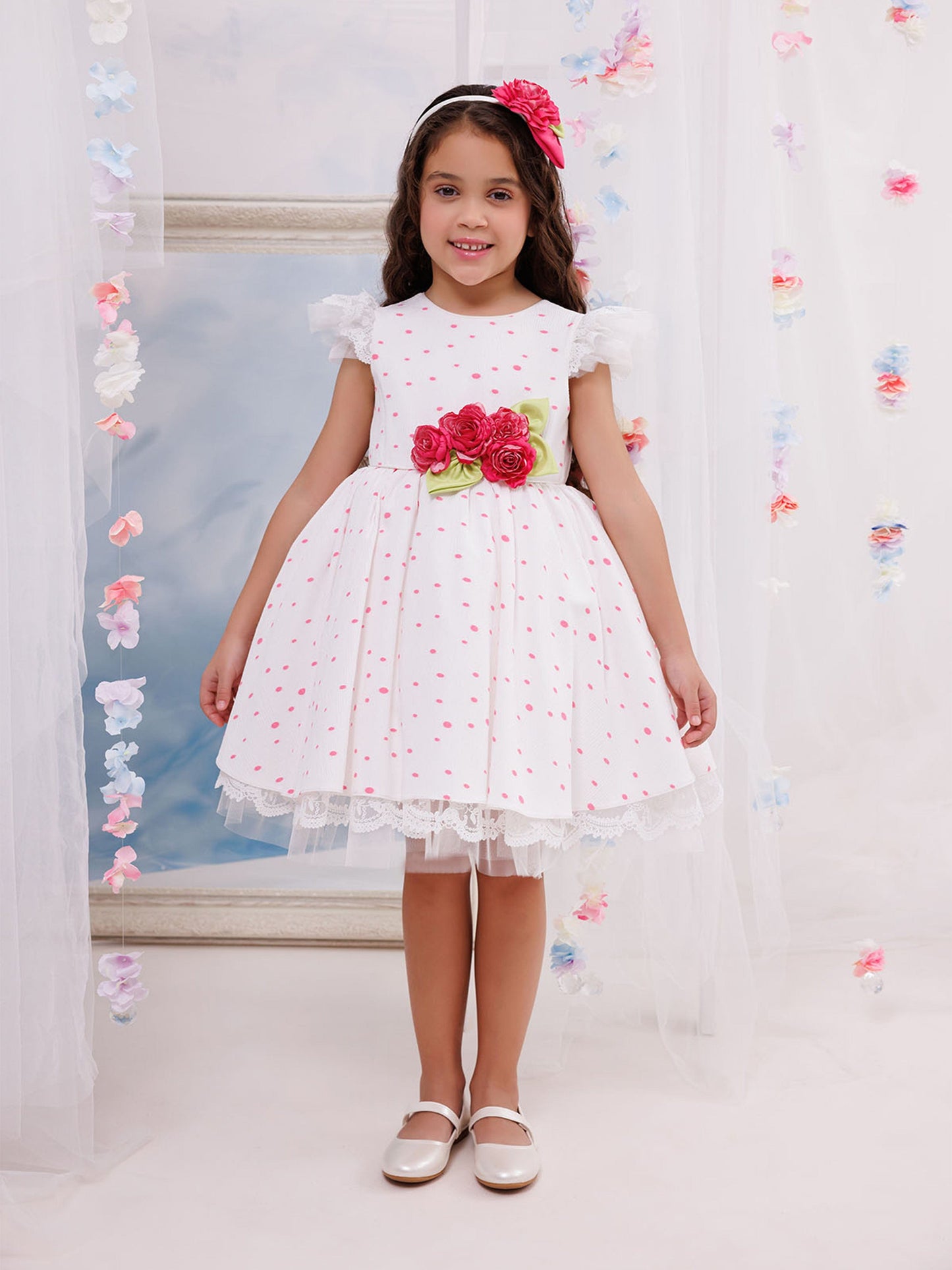 DRESS & Fleur Girls Dress with Headband in Pink | QHAUK - QHA UK