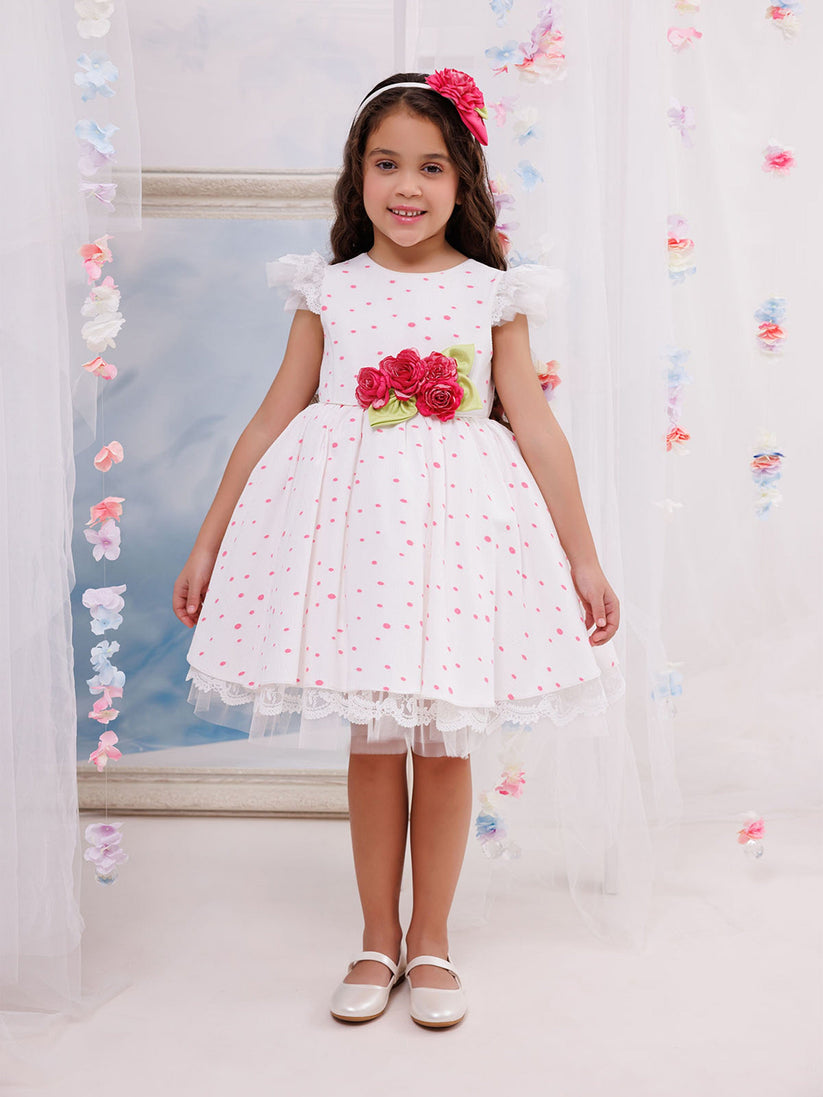 DRESS & Fleur Girls Dress with Headband in Pink | QHAUK - QHA UK