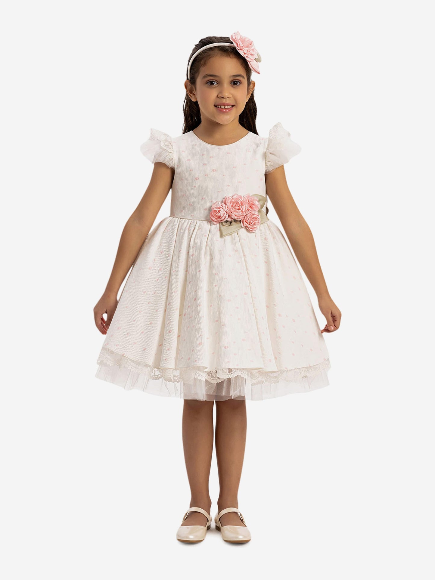DRESS & Fleur Girls Dress with Headband in Pink | QHAUK - QHA UK
