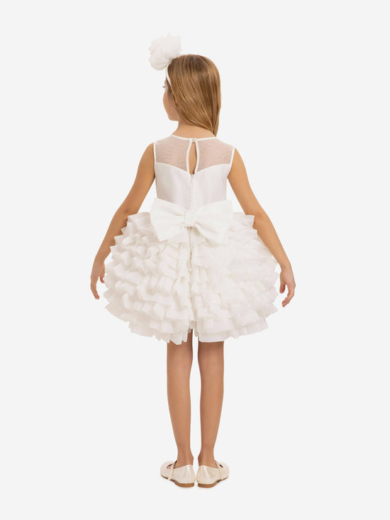 DRESS & Fleur Girls Dress with Headband in White | QHAUK - QHA UK