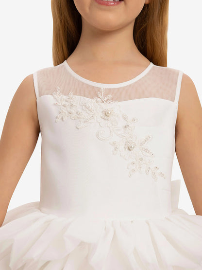 DRESS & Fleur Girls Dress with Headband in White | QHAUK - QHA UK