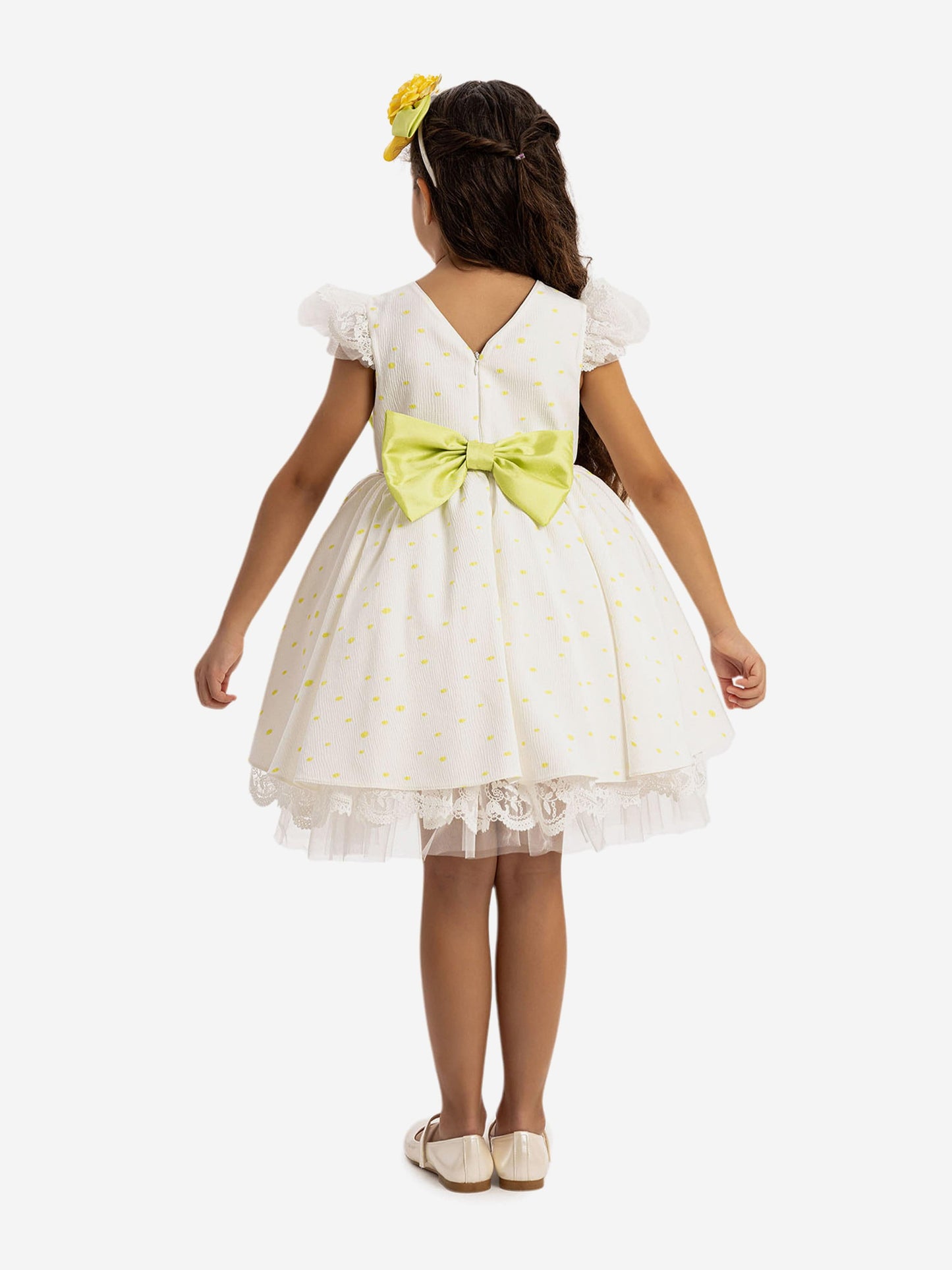 DRESS & Fleur Girls Dress with Headband in Yellow | QHAUK - QHA UK