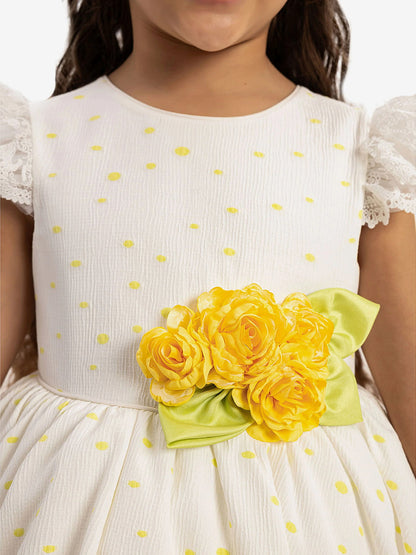 DRESS & Fleur Girls Dress with Headband in Yellow | QHAUK - QHA UK