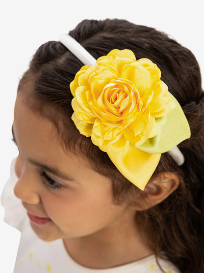 DRESS & Fleur Girls Dress with Headband in Yellow | QHAUK - QHA UK