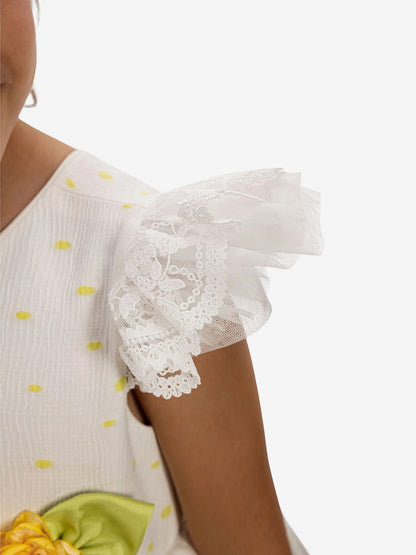 DRESS & Fleur Girls Dress with Headband in Yellow | QHAUK - QHA UK