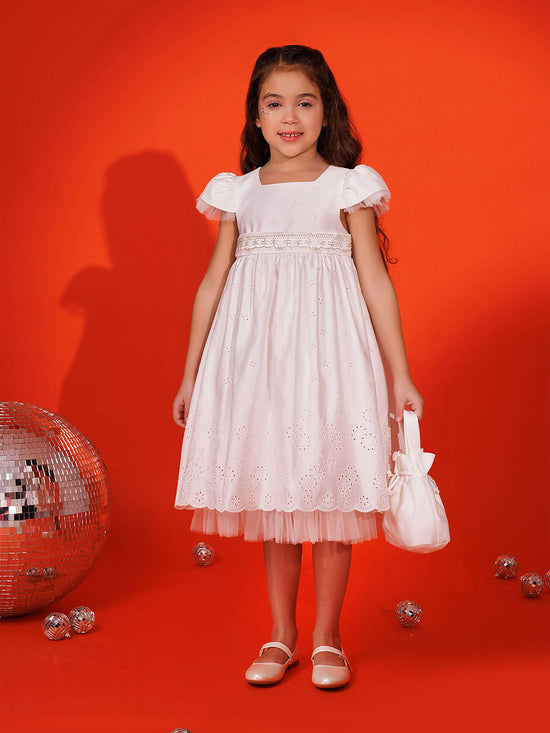 DRESS & Fleur Girls Dress with Matching Bag in White | QHAUK - QHA UK