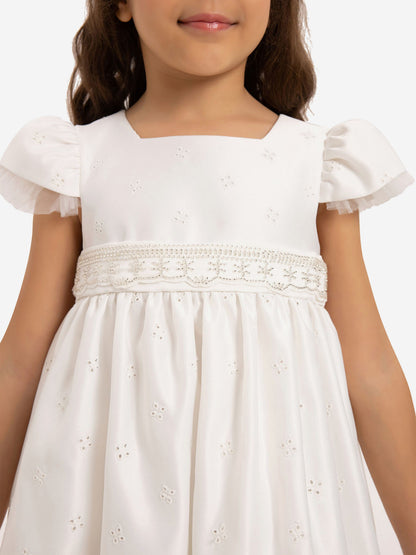 DRESS & Fleur Girls Dress with Matching Bag in White | QHAUK - QHA UK