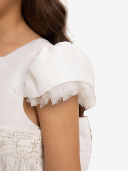 DRESS & Fleur Girls Dress with Matching Bag in White | QHAUK - QHA UK