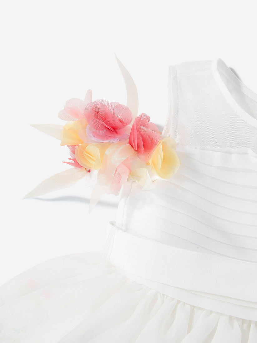 DRESS & Fleur Girls Floral Occasion Dress in Ivory | QHAUK - QHA UK