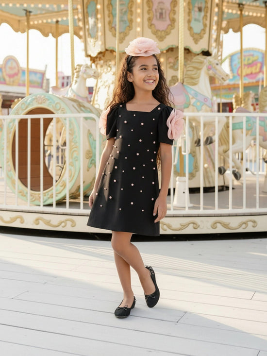 Dress & Fleur Girls Flower Occasion Dress in Black | QHAUK - QHA UK