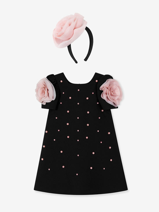 Dress & Fleur Girls Flower Occasion Dress in Black | QHAUK - QHA UK