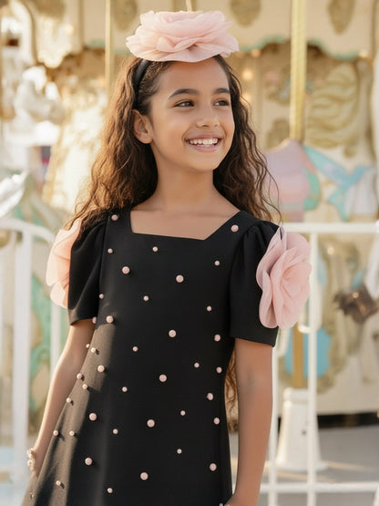 Dress & Fleur Girls Flower Occasion Dress in Black | QHAUK - QHA UK