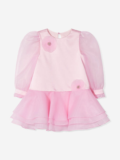 DRESS & Fleur Girls Pink Flower Occasion Dress | Ages 3–7 | UK - QHA UK
