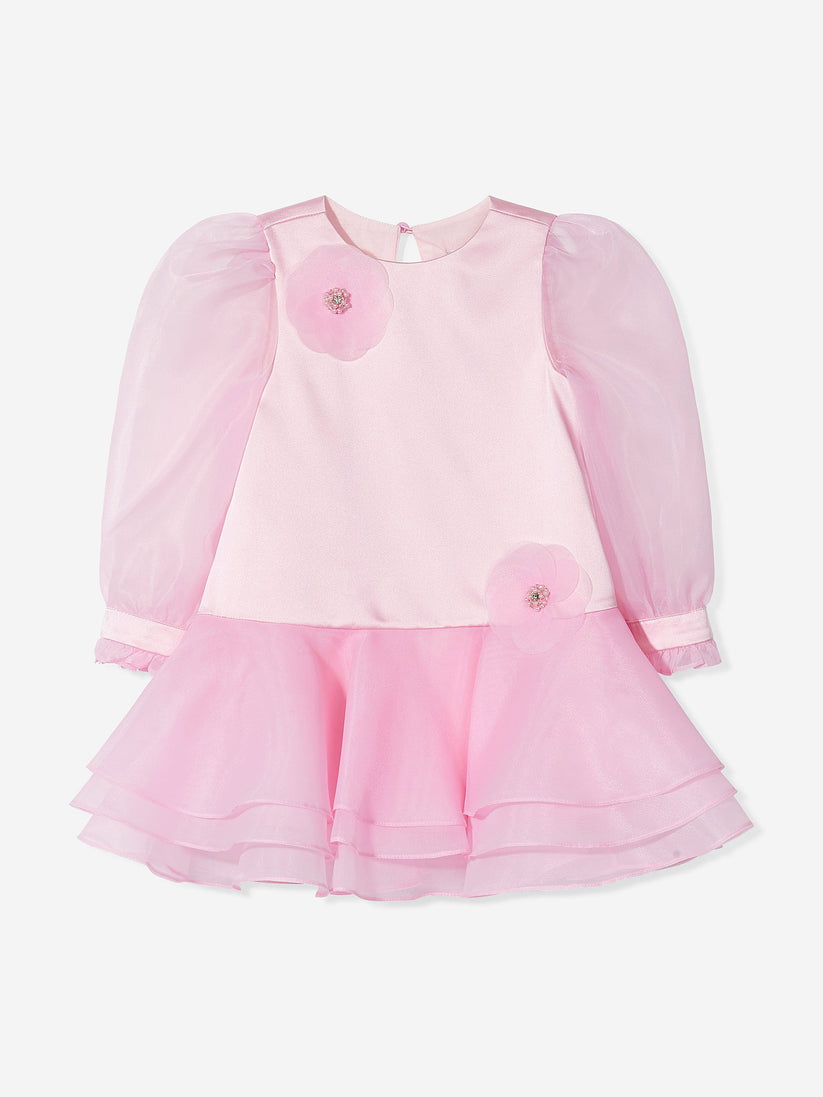 DRESS & Fleur Girls Pink Flower Occasion Dress | Ages 3–7 | UK - QHA UK