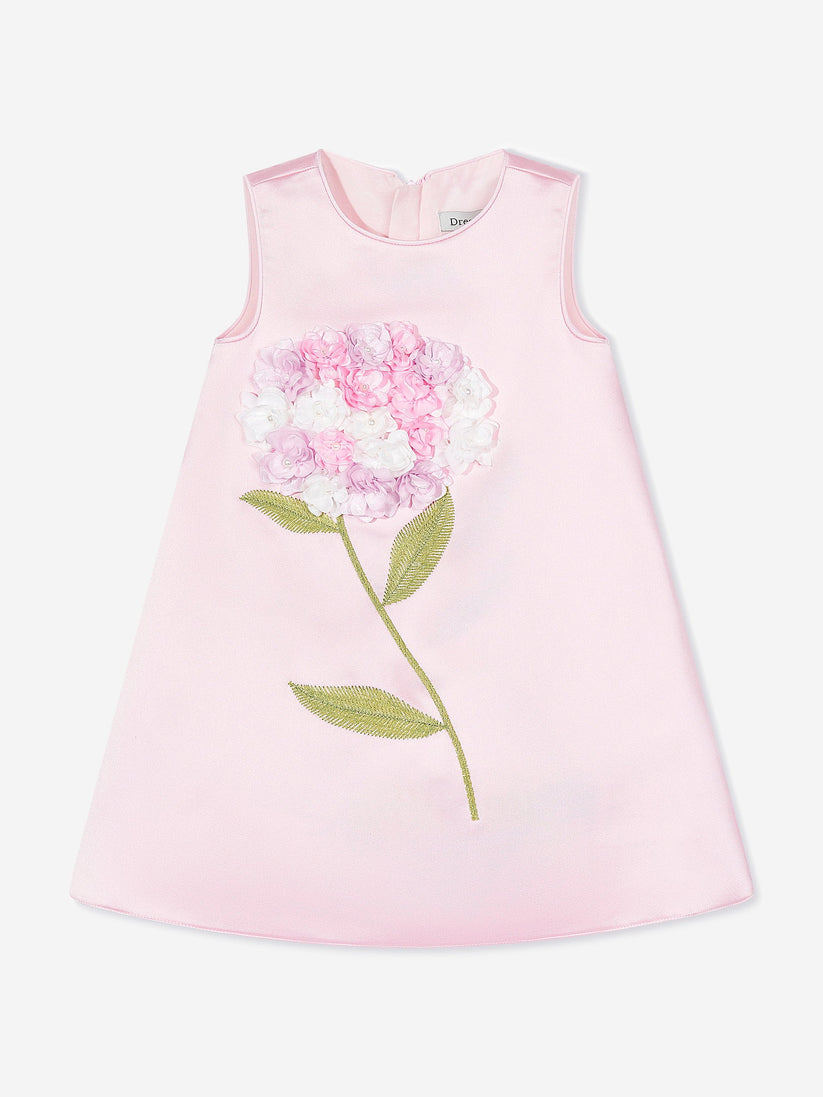 DRESS & Fleur Girls Flower Occasion Dress with Headband in Pink - QHA UK
