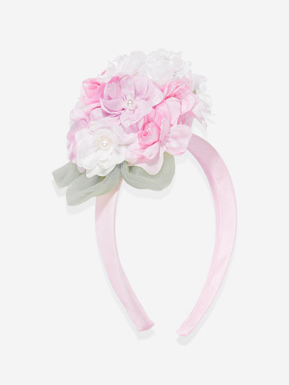 DRESS & Fleur Girls Flower Occasion Dress with Headband in Pink - QHA UK