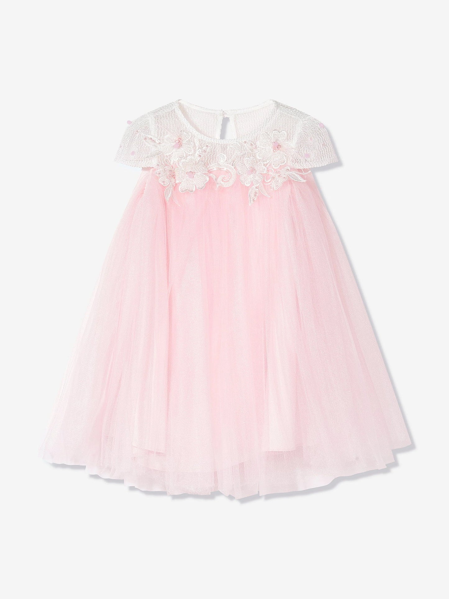 DRESS & Fleur Girls Pink Lace Yoke Tulle Occasion Dress | Ages 3–7 | UK - QHA UK