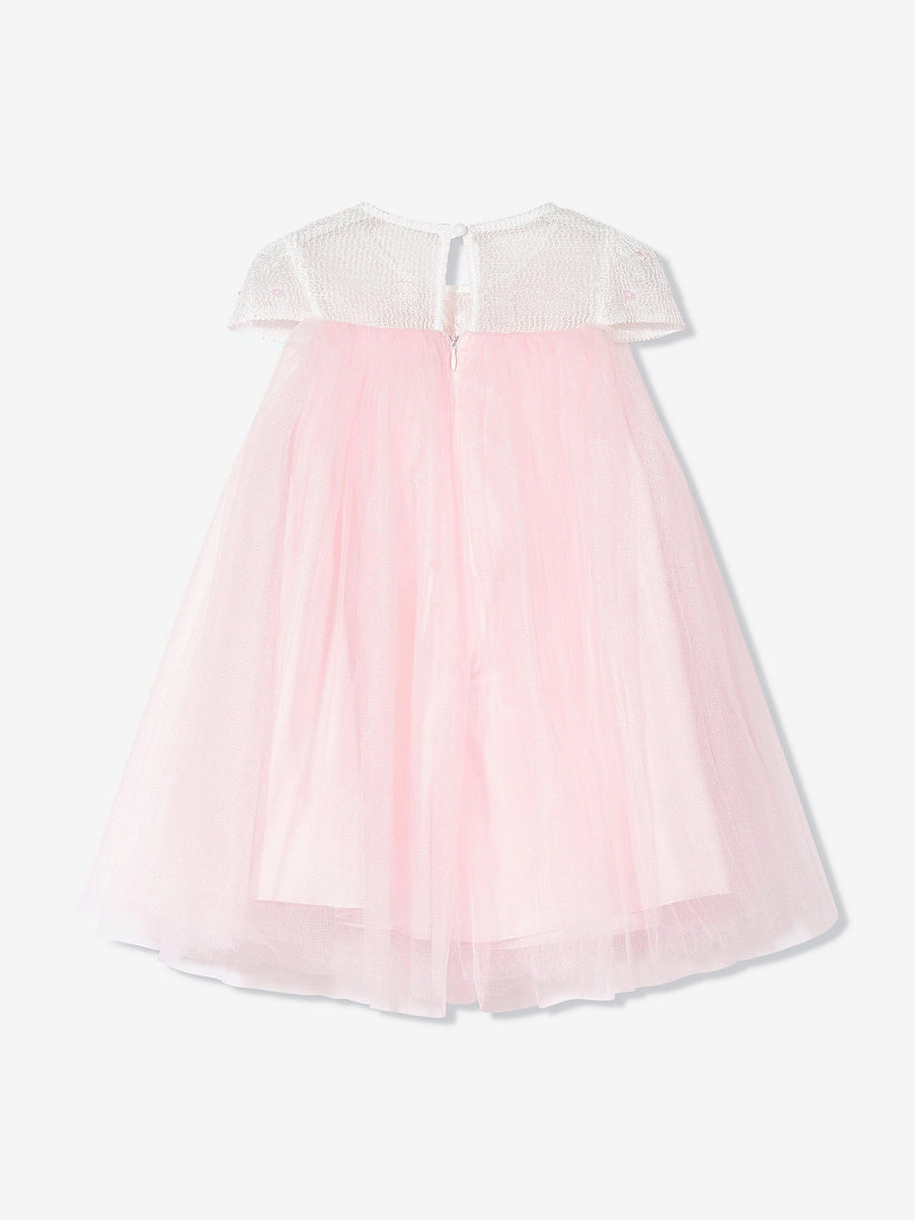 DRESS & Fleur Girls Pink Lace Yoke Tulle Occasion Dress | Ages 3–7 | UK - QHA UK