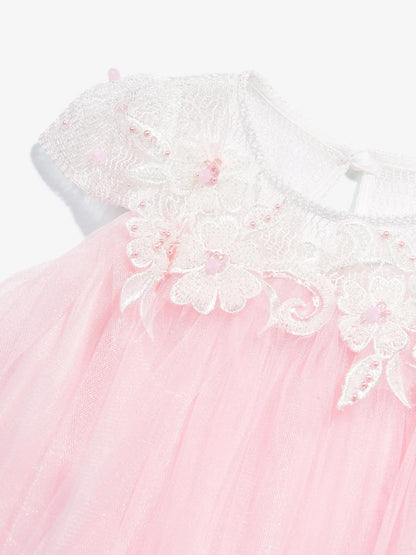 DRESS & Fleur Girls Pink Lace Yoke Tulle Occasion Dress | Ages 3–7 | UK - QHA UK