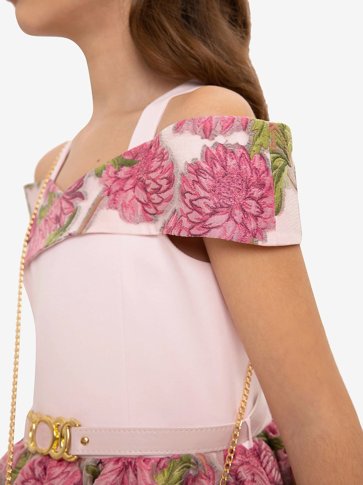 DRESS & Fleur Girls Jacquard Dress with Bag in Pink | QHAUK - QHA UK